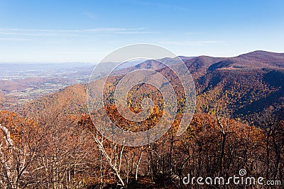 Late Fall on Blue Ridge Shenandoah NP VA Stock Photo