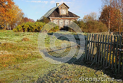 Late Fall In The Russian Village Stock Photo