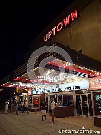 Late Night Movie at the Uptown Editorial Stock Photo