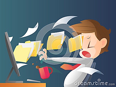 Late night in office Stock Photo