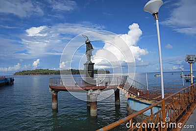 Rajiv Gandhi Statue at Aberdeen Jetty, Port Blair, Andaman Islands Editorial Stock Photo