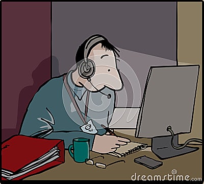 Late meeting online Vector Illustration