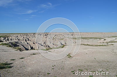 Late Spring in South Dakota: Looking Southeastward from Big Badlands Overlook in Badlands National Park Stock Photo