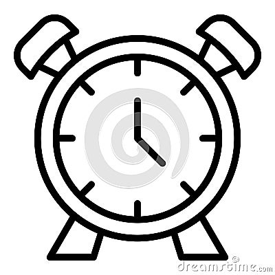 Late work alarm clock icon, outline style Vector Illustration