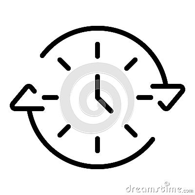 Late work timing icon, outline style Vector Illustration