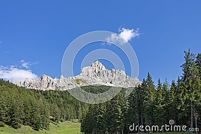 The Latemar, a famous mountain in the Dolomites, South Tyrol, Trentino, Italy Stock Photo