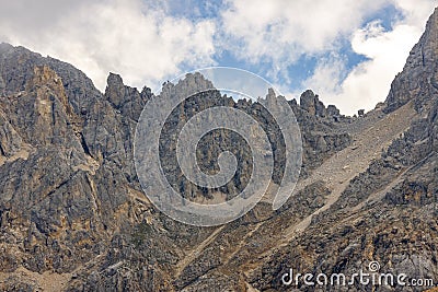 The Latemar, a famous mountain in the Dolomites, South Tyrol, Trentino, Italy Stock Photo