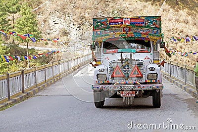 Lateral Road, Bhutan Editorial Stock Photo