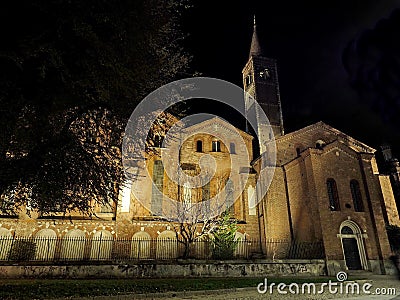 Lateral side Basilica di Sant`Eustorgio, Milan, Italy. Stock Photo