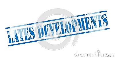 Lates developments blue stamp Stock Photo