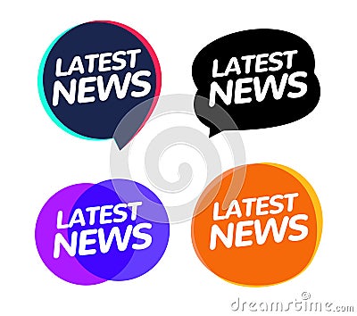 Latest news badge announcement. News speech bubble journalism information concept Vector Illustration