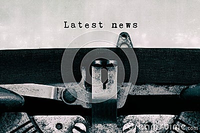 Latest news words typed on a vintage typewriter Stock Photo