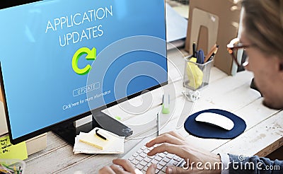 Latest Version Fresh Updates Application Updates Concept Stock Photo