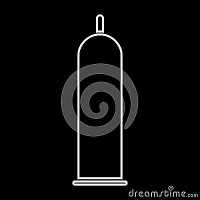 Latex condom white color icon . Vector Illustration