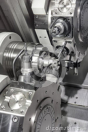 Lathe, CNC milling Stock Photo