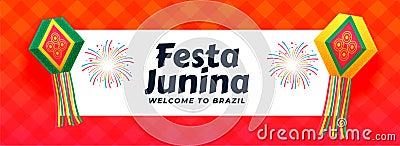 Latin americal festa junina event banner design Vector Illustration