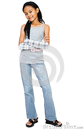 Latin American Girl Standing Stock Photo