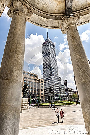 The Latin American skyscraper, an icon of Mexico city Editorial Stock Photo