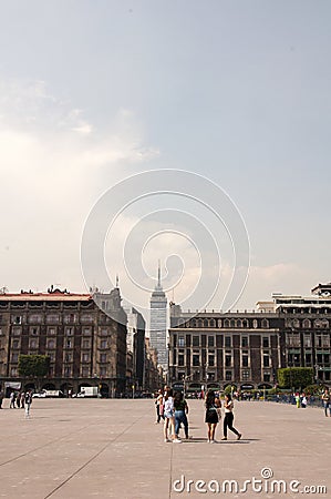 Latin American Tower in the background in Mexico City Editorial Stock Photo