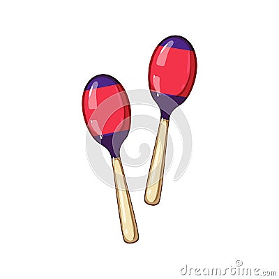 latin maracas cartoon vector illustration Vector Illustration