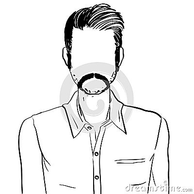 latino man with mustache avatar Vector Illustration