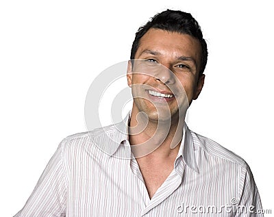 Latino man smiling Stock Photo