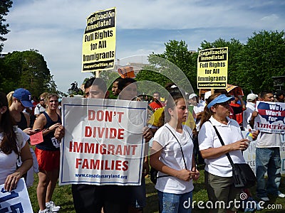 Latino Protesters With Signs Editorial Stock Photo