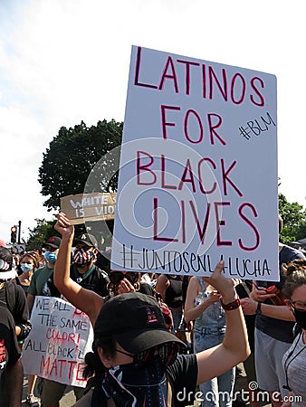 Latinos for Black Lives Editorial Stock Photo