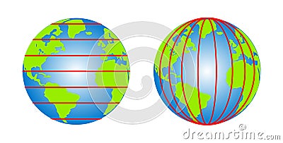 latitude and longitude diagram of earth Vector Illustration