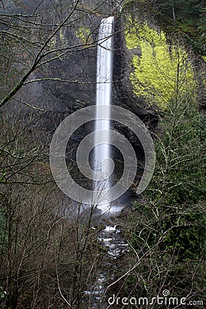 Latourell Falls in January Stock Photo