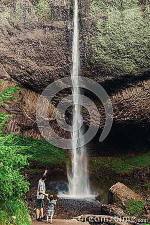 Latourell Falls waterfall along the Columbia River Gorge Stock Photo