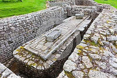 Latrines at Housesteads Roman Fort Stock Photo