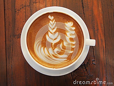 Latte art coffee Rosetta Stock Photo