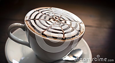 Latte Art in the Morning Breakfast. Stock Photo