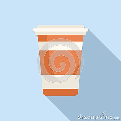 Latte cup icon flat vector. Takeaway food Vector Illustration