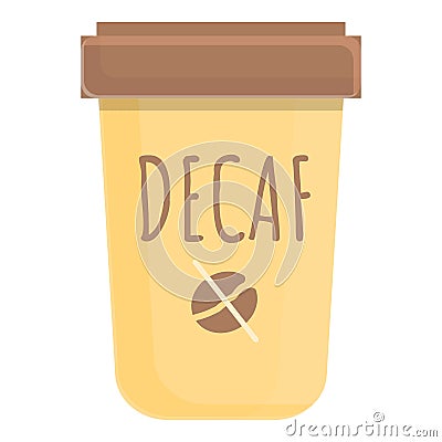 Latte decaf icon, cartoon style Vector Illustration