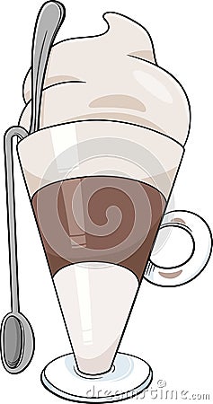 Latte macchiato cartoon illustration Vector Illustration