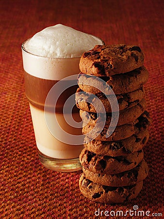 Latte Macchiato with cookies Stock Photo