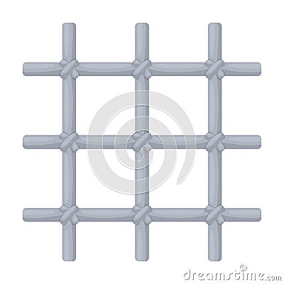 Lattice in the cell of the prisoner. A metal door to hold criminals.Prison single icon in cartoon style vector symbol Vector Illustration