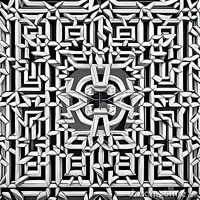 Lattice Lullaby: An image of a geometric pattern created with lattices, in a soothing and calming design5, Generative AI Stock Photo