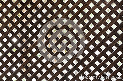 Latticed wooden partition Stock Photo