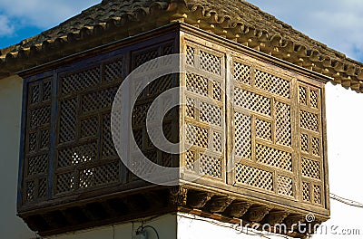 Latticework bakcony Stock Photo