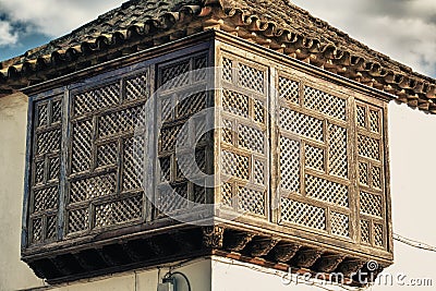 Latticework Balcony Stock Photo