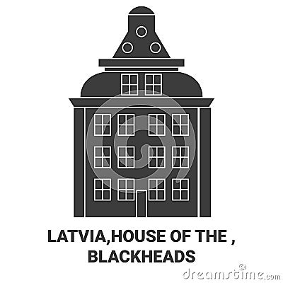 Latvia,House Of The , Blackheads travel landmark vector illustration Vector Illustration