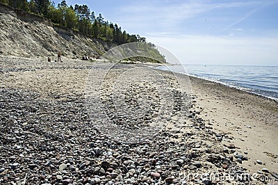 Latvia, Kurzeme. Beach and steep coast of the Baltic Sea. Stock Photo