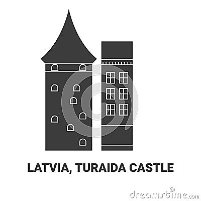 Latvia, Turaida Castle, travel landmark vector illustration Vector Illustration