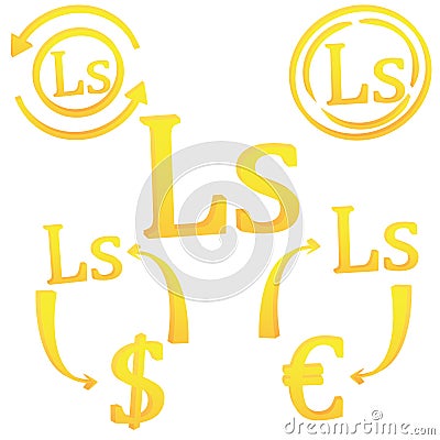 Latvian Lat currency symbol icon of Latvia Vector Illustration