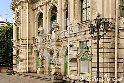 Latvia. Riga. Latvian National Theatre Editorial Stock Photo