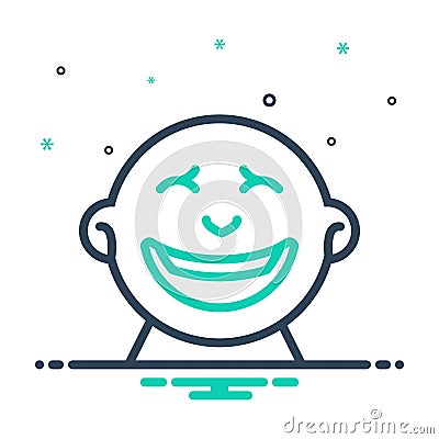 Mix icon for Laugh, guffaw and jibe Vector Illustration