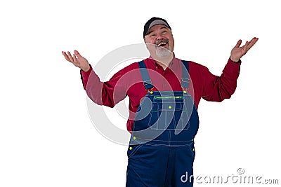 Laughing big-hearted magnanimous man Stock Photo